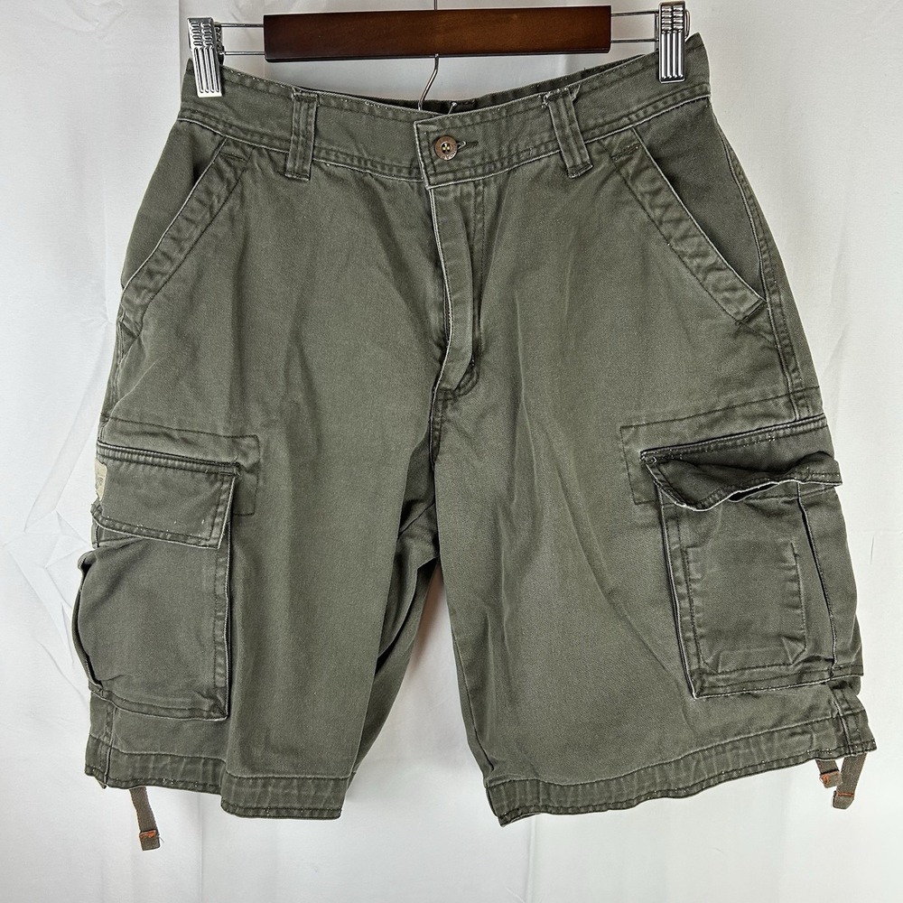 Lee Dungarees Men's Sz 28 (tag 30) Drawstring Legs Cargo Shorts Hunter Green‎